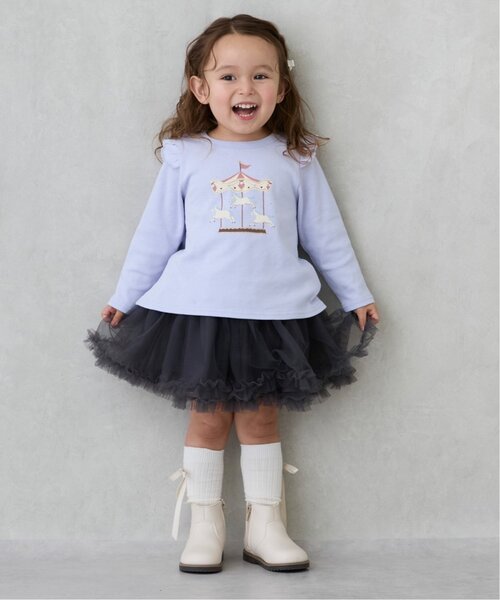 petit main（プティマイン）の「【プティプラ】GIRLS長袖T（Tシャツ/カットソー・キッズ・ブラック/ネイビー/レッド/キナリ/ダークブルー/ラベンダー/アイボリー/ライトブルー/ライトピンク/スモークピンク・100cm/110cm/90cm/80ｃｍ/120cm/130cm）」の14枚目の写真