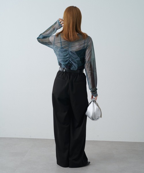 Lui's（ルイス）の「ニュアンスプリントシアーロンT（Tシャツ/カットソー・レディース・グリーン/ブラウン/ブラック・FREE）」の20枚目の写真