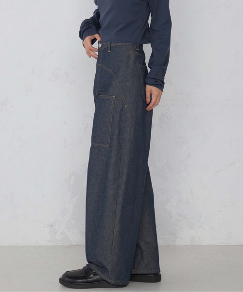 ハイウエストパッチポケットカーブデニム（デニムパンツ）｜1chaku