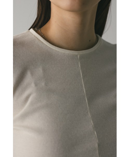 STYLEMIXER(スタイルミキサー)の「ギャザーソフトリブカットトップ(Tシャツ/カットソー・レディース・アイボリー/グレー/イエロー/ミント・FREE)」の12枚目の写真