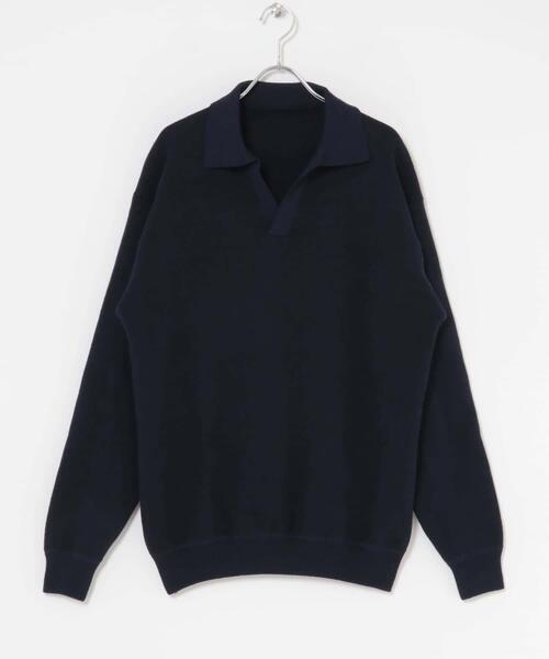 URBAN RESEARCH DOORS（アーバンリサーチドアーズ）の「『一部WEB限定カラー』コットンウール スキッパーニット（ニット/セーター・メンズ・チャコールグレー/ブラウン/ネイビー・LARGE/MEDIUM）」の7枚目の写真