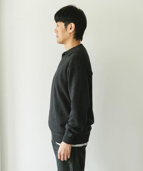 URBAN RESEARCH DOORS（アーバンリサーチドアーズ）の「『一部WEB限定カラー』コットンウール スキッパーニット（ニット/セーター・メンズ・チャコールグレー/ブラウン/ネイビー・LARGE/MEDIUM）」の20枚目の写真