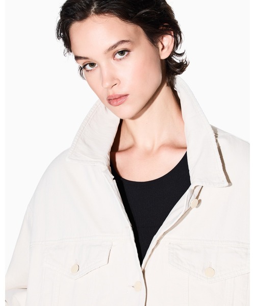 ARMANI EXCHANGE(アルマーニエクスチェンジ)の「【A|X アルマーニ エクスチェンジ】リジッドコットン デニムジャケット(デニムジャケット・レディース・ベージュ・X-LARGE/LARGE/MEDIUM/SMALL/X-SMALL)」の6枚目の写真