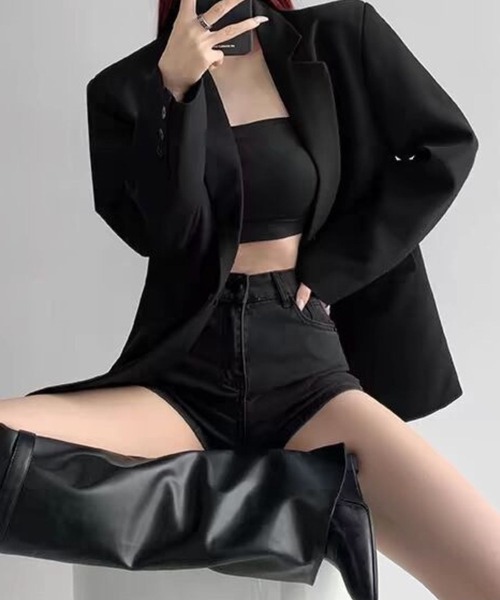 SPIGA（スピーガ）の「ｼﾝﾌﾟﾙﾃｰﾗｰﾄﾞｼﾞｬｹｯﾄ（テーラードジャケット・レディース・グレー/ブラック・SMALL/X-LARGE/LARGE/MEDIUM）」の10枚目の写真