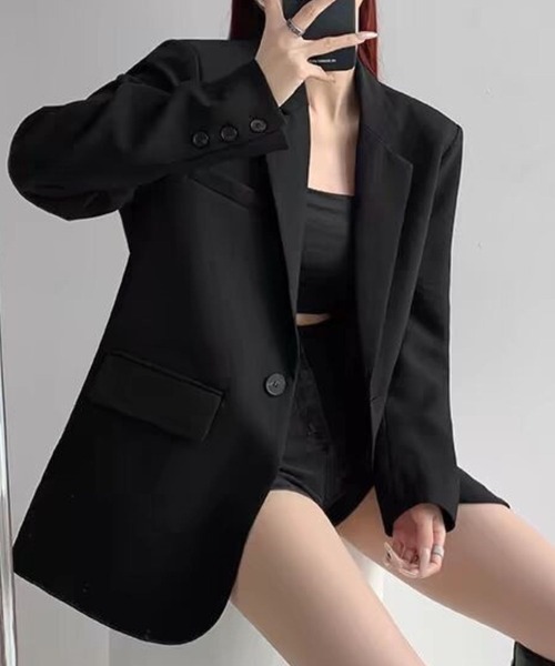 SPIGA（スピーガ）の「ｼﾝﾌﾟﾙﾃｰﾗｰﾄﾞｼﾞｬｹｯﾄ（テーラードジャケット・レディース・グレー/ブラック・SMALL/X-LARGE/LARGE/MEDIUM）」の12枚目の写真