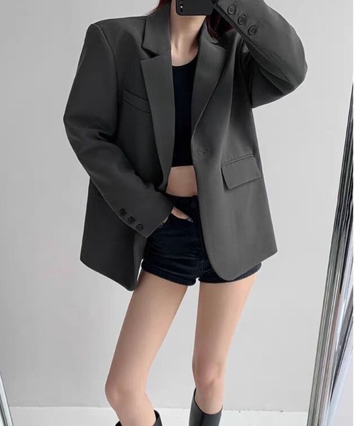 SPIGA（スピーガ）の「ｼﾝﾌﾟﾙﾃｰﾗｰﾄﾞｼﾞｬｹｯﾄ（テーラードジャケット・レディース・グレー/ブラック・SMALL/X-LARGE/LARGE/MEDIUM）」の5枚目の写真