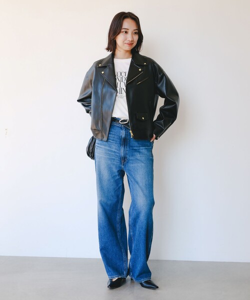 B:MING by BEAMS（ビーミングバイビームス）の「レザーライク ジャケット（S～M）（ライダースジャケット・レディース・ブラウン/ブラック・SMALL/MEDIUM）」の13枚目の写真