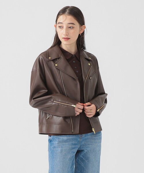 セール】レザーライク ジャケット（S～M）（ライダースジャケット）｜B