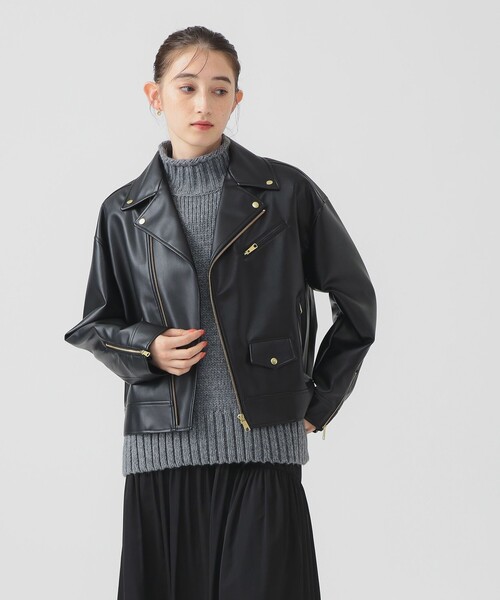 セール】レザーライク ジャケット（S～M）（ライダースジャケット）｜B