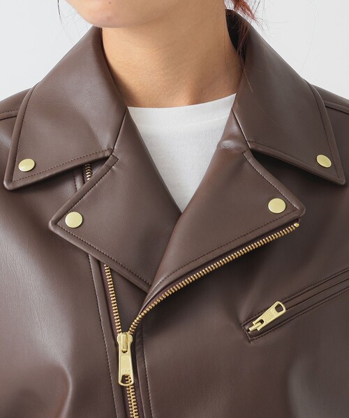 セール】レザーライク ジャケット（S～M）（ライダースジャケット）｜B