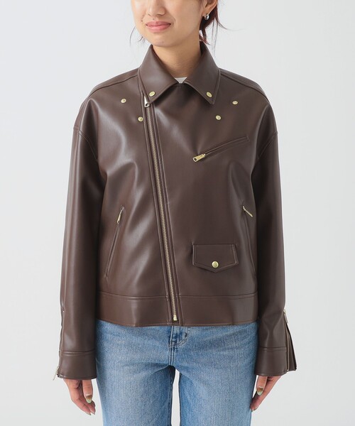 セール】レザーライク ジャケット（S～M）（ライダースジャケット）｜B