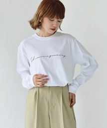 HER CLOSET | 【HER CLOSET】WEB限定シンプルプリントロゴロンT WEB LIMITED SIMPLE PRINT LOGO LONG TEE(Tシャツ/カットソー)