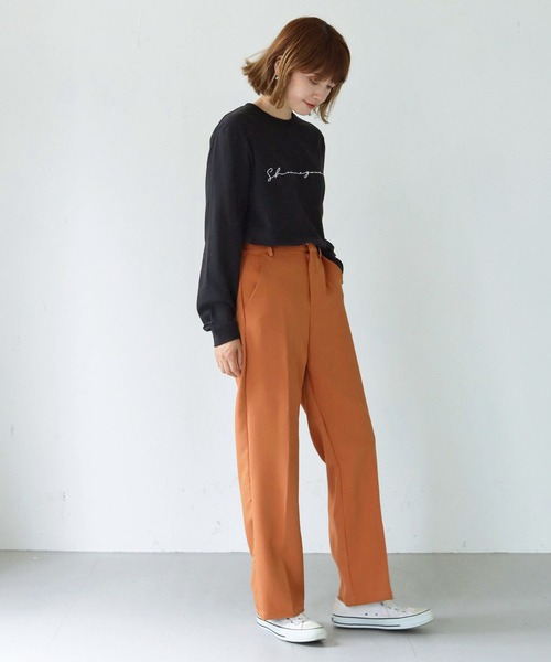 HER CLOSET（ハークローゼット）の「【HER CLOSET】WEB限定シンプルプリントロゴロンT WEB LIMITED SIMPLE PRINT LOGO LONG TEE（Tシャツ/カットソー・レディース・オフホワイト/杢グレー/ブラック・S/M/L）」の19枚目の写真