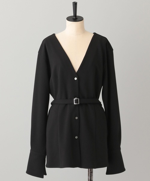 A part by（アパートバイ）の「クレープノーカラージャケット（ノーカラージャケット・レディース・アイボリー/ブラック・FREE）」の2枚目の写真