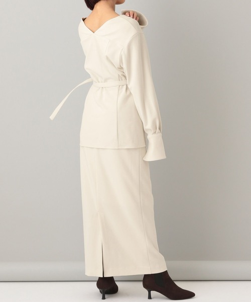 A part by（アパートバイ）の「クレープノーカラージャケット（ノーカラージャケット・レディース・アイボリー/ブラック・FREE）」の7枚目の写真