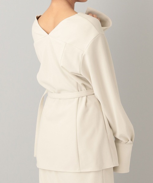 A part by（アパートバイ）の「クレープノーカラージャケット（ノーカラージャケット・レディース・アイボリー/ブラック・FREE）」の9枚目の写真