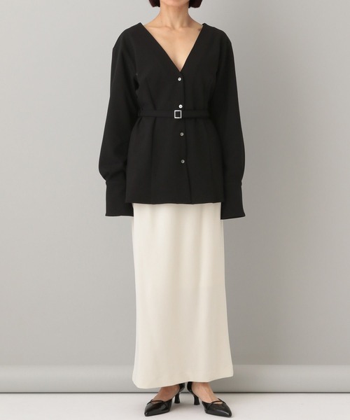 A part by（アパートバイ）の「クレープノーカラージャケット（ノーカラージャケット・レディース・アイボリー/ブラック・FREE）」の14枚目の写真
