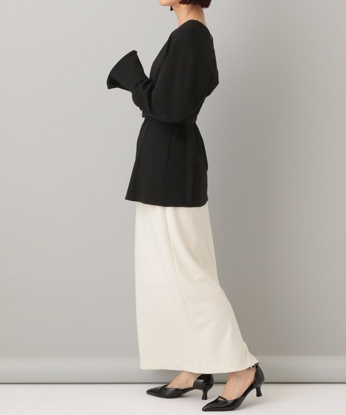 A part by（アパートバイ）の「クレープノーカラージャケット（ノーカラージャケット・レディース・アイボリー/ブラック・FREE）」の12枚目の写真