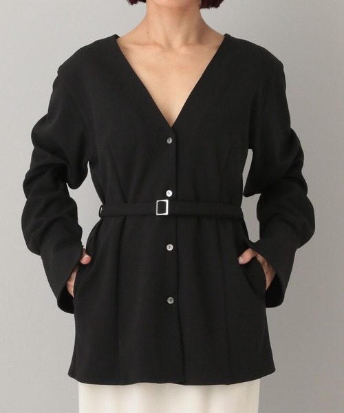 A part by（アパートバイ）の「クレープノーカラージャケット（ノーカラージャケット・レディース・アイボリー/ブラック・FREE）」の11枚目の写真