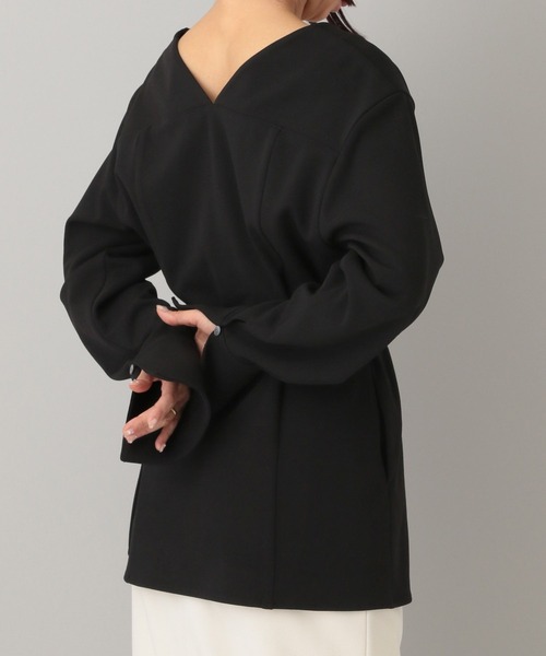 A part by（アパートバイ）の「クレープノーカラージャケット（ノーカラージャケット・レディース・アイボリー/ブラック・FREE）」の13枚目の写真