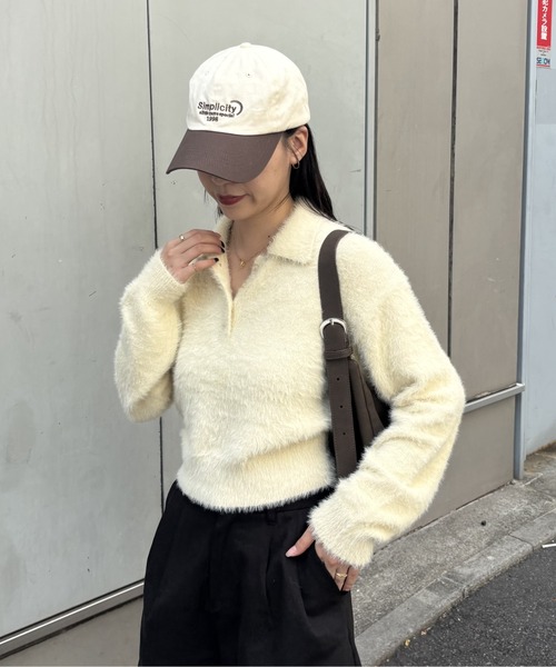 COLONY 2139（コロニートゥーワンスリーナイン）の「シャギーポロニット（ニット/セーター・レディース・ブラウン/グレー/アイボリー/ブラック・FREE）」の6枚目の写真