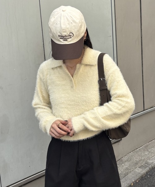 COLONY 2139（コロニートゥーワンスリーナイン）の「シャギーポロニット（ニット/セーター・レディース・ブラウン/グレー/アイボリー/ブラック・FREE）」の7枚目の写真