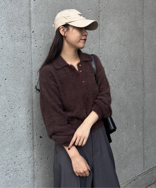 COLONY 2139（コロニートゥーワンスリーナイン）の「シャギーポロニット（ニット/セーター・レディース・ブラウン/グレー/アイボリー/ブラック・FREE）」の15枚目の写真
