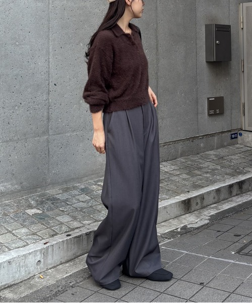 COLONY 2139（コロニートゥーワンスリーナイン）の「シャギーポロニット（ニット/セーター・レディース・ブラウン/グレー/アイボリー/ブラック・FREE）」の16枚目の写真