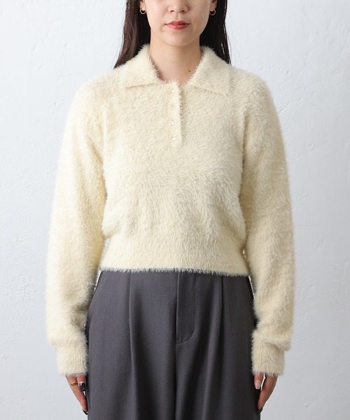 COLONY 2139（コロニートゥーワンスリーナイン）の「シャギーポロニット（ニット/セーター・レディース・ブラウン/グレー/アイボリー/ブラック・FREE）」の21枚目の写真