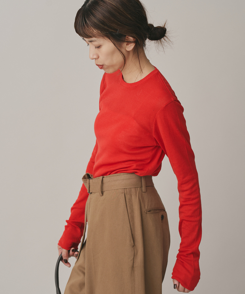 IENA（イエナ）の「80セーターマシンプルオーバー（Tシャツ/カットソー・レディース・ブラック/アイボリー/レッド/ピンク・FREE）」の4枚目の写真