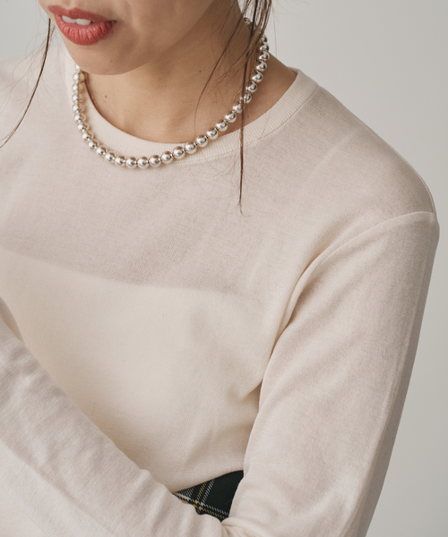 IENA（イエナ）の「80セーターマシンプルオーバー（Tシャツ/カットソー・レディース・ブラック/アイボリー/レッド/ピンク・FREE）」の21枚目の写真