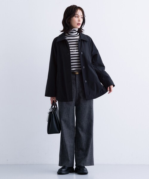 INDIVI(インディヴィ)の「【超軽量/蓄熱】ライトパフステンカラーコート(その他アウター・レディース・ベージュ系5/ナチュラル/ブラック・03/05/13/15 /36/38/40)」の7枚目の写真