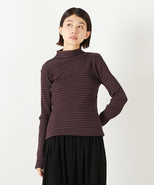 MELROSE claire（メルローズ クレール）の「【ワイドリブボトルネックプルオーバー】（ニット/セーター・レディース・ブラック/ホワイト×ブラック/ブラウン系その他/オフホワイト/ベージュ/レッド・FREE）」の4枚目の写真