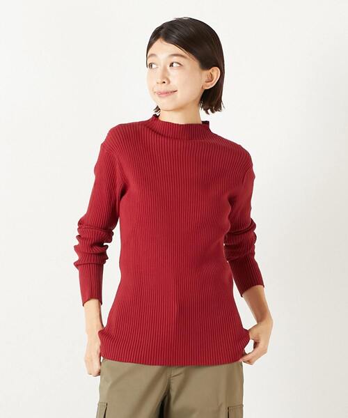 MELROSE claire（メルローズ クレール）の「【ワイドリブボトルネックプルオーバー】（ニット/セーター・レディース・ブラック/ホワイト×ブラック/ブラウン系その他/オフホワイト/ベージュ/レッド・FREE）」の6枚目の写真