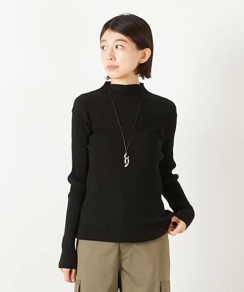 MELROSE claire（メルローズ クレール）の「【ワイドリブボトルネックプルオーバー】（ニット/セーター・レディース・ブラック/ホワイト×ブラック/ブラウン系その他/オフホワイト/ベージュ/レッド・FREE）」の3枚目の写真