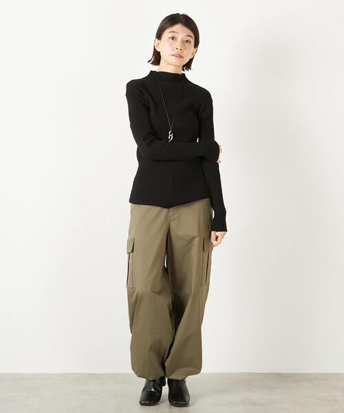 MELROSE claire（メルローズ クレール）の「【ワイドリブボトルネックプルオーバー】（ニット/セーター・レディース・ブラック/ホワイト×ブラック/ブラウン系その他/オフホワイト/ベージュ/レッド・FREE）」の7枚目の写真