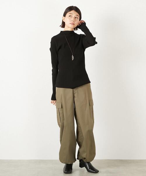 MELROSE claire（メルローズ クレール）の「【ワイドリブボトルネックプルオーバー】（ニット/セーター・レディース・ブラック/ホワイト×ブラック/ブラウン系その他/オフホワイト/ベージュ/レッド・FREE）」の8枚目の写真