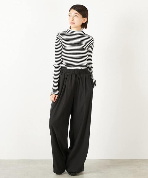 MELROSE claire（メルローズ クレール）の「【ワイドリブボトルネックプルオーバー】（ニット/セーター・レディース・ブラック/ホワイト×ブラック/ブラウン系その他/オフホワイト/ベージュ/レッド・FREE）」の21枚目の写真