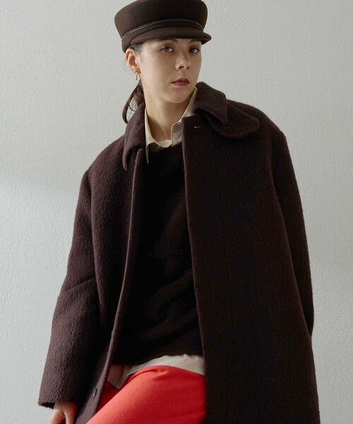 Whim Gazette（ウィムガゼット）の「アルパカシャギーコート（ステンカラーコート・レディース・ブラウン・FREE）」の16枚目の写真