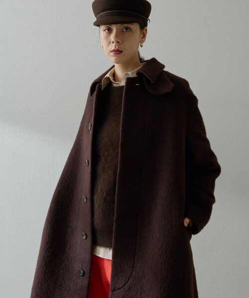 Whim Gazette（ウィムガゼット）の「アルパカシャギーコート（ステンカラーコート・レディース・ブラウン・FREE）」の19枚目の写真