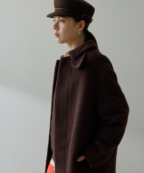 Whim Gazette（ウィムガゼット）の「アルパカシャギーコート（ステンカラーコート・レディース・ブラウン・FREE）」の20枚目の写真