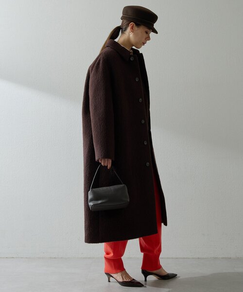 Whim Gazette（ウィムガゼット）の「アルパカシャギーコート（ステンカラーコート・レディース・ブラウン・FREE）」の13枚目の写真