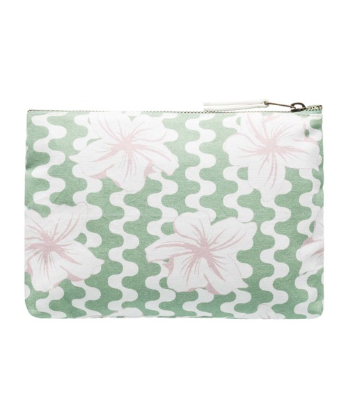 ROXY（ロキシー）の「ROXY POUCH /ロキシー花柄ファスナー付きポーチ（ポーチ・レディース・グリーン・FREE）」の2枚目の写真
