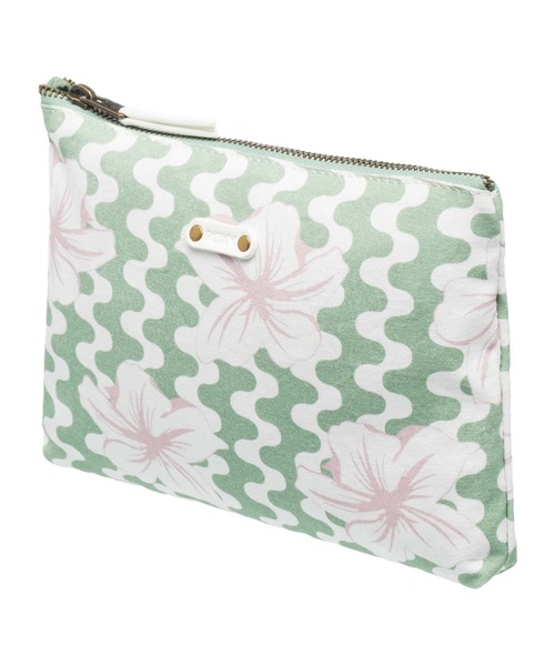 ROXY（ロキシー）の「ROXY POUCH /ロキシー花柄ファスナー付きポーチ（ポーチ・レディース・グリーン・FREE）」の3枚目の写真