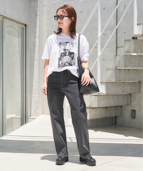 SLOBE IENA(スローブイエナ)の「《4サイズ展開/追加8》LE DENIM ストレートデニムパンツ(デニムパンツ・レディース・ブラック/サックスブルー/ブルー系その他・34/36/38/40)」の9枚目の写真