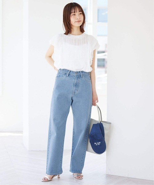 SLOBE IENA（スローブイエナ）の「《4サイズ展開/追加8》LE DENIM ストレートデニムパンツ（デニムパンツ・レディース・ブラック/サックスブルー/ブルー系その他・34/36/38/40）」の11枚目の写真