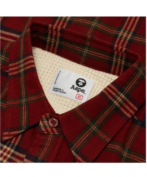 AAPE BY A BATHING APE（エーエイプバイアベイシングエイプ）の「AAPE LONG SLEEVE SHIRT（シャツ/ブラウス・レディース・レッド・X-SMALL）」の5枚目の写真