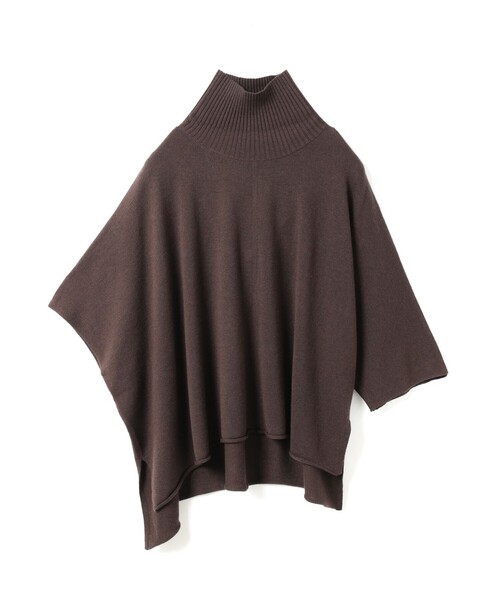 mizuiroind（ミズイロインド）の「mizuiro ind ポンチョライクプルオーバー（ニット/セーター・レディース・ブラウン/ライトブルー/ブラック/オフホワイト/グレー・FREE）」の2枚目の写真