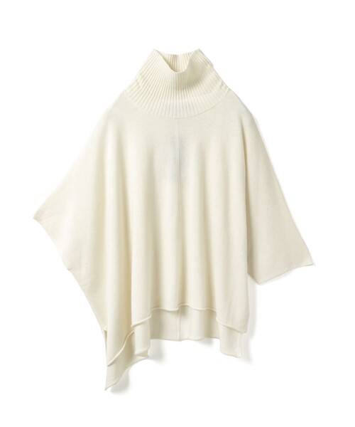 mizuiroind（ミズイロインド）の「mizuiro ind ポンチョライクプルオーバー（ニット/セーター・レディース・ブラウン/ライトブルー/ブラック/オフホワイト/グレー・FREE）」の3枚目の写真