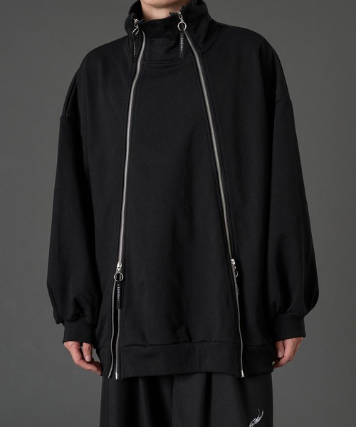 ハイネックデザインZIPスウェット（スウェット）｜狐独（コドク）の